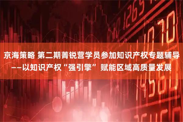 京海策略 第二期菁锐营学员参加知识产权专题辅导——以知识产权“强引擎” 赋能区域高质量发展
